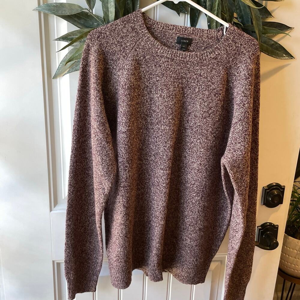 J crew mens LT maroon lambs wool crewneck sweater